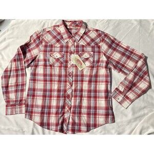 Cumberland Outfitters Women XL Western Plaid Shirt Coastal Cowgirl Rodeo New